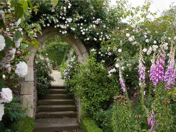 Сад в романтическом стиле и пастельной цветовой гамме