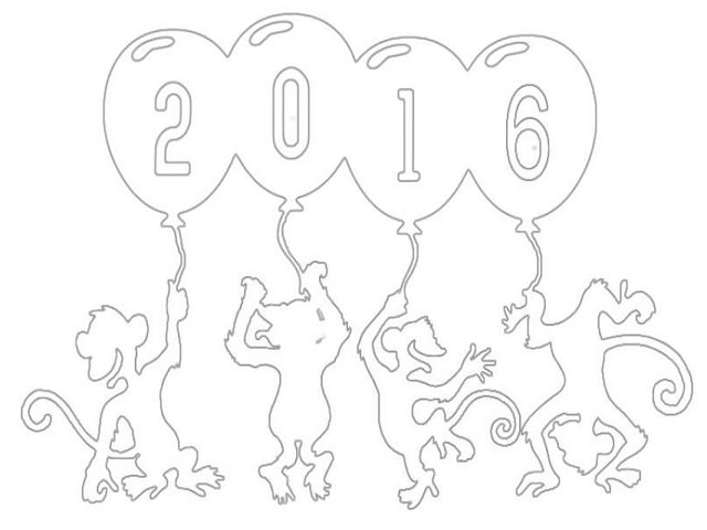 Схема обезьяны из цифр 2016 года