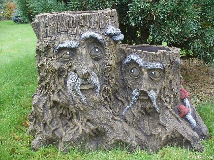 Фигурки для украшения сада, сделанные из дерева