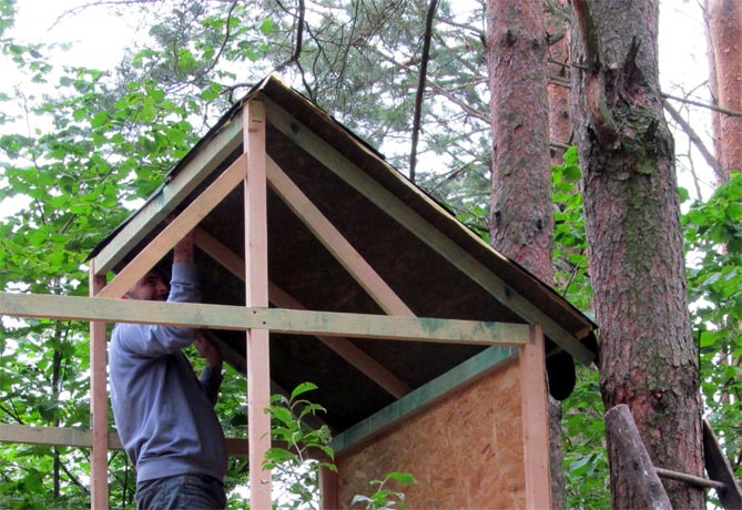 Как сделать домик на дереве для детей на даче - инструкция, фото 22