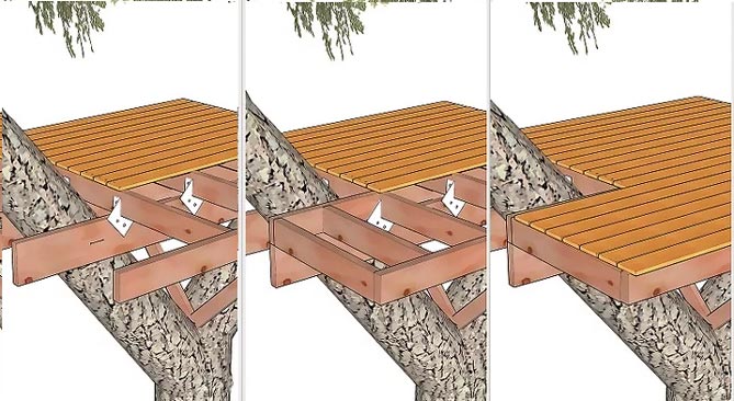 Как сделать домик на дереве для детей на даче - инструкция, фото14