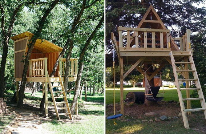 Как сделать домик на дереве для детей на даче - инструкция, фото 40