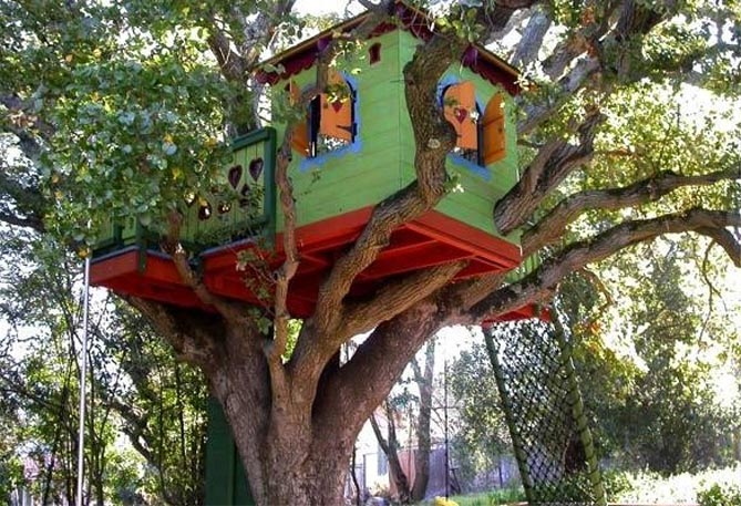 Как сделать домик на дереве для детей на даче - инструкция, фото 47