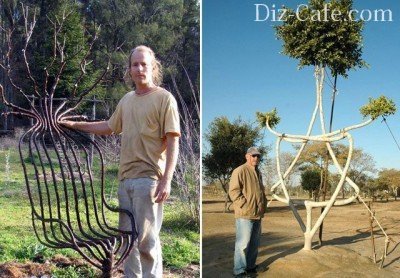 Дачный дизайн с экзотикой: техника создания елочных скульптур из деревьев